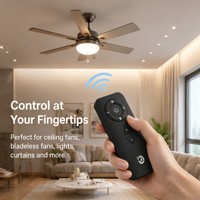 Control Remoto RCT5007 IR y RF433 de Doble Protocolo con Botones de Silicona, Doble Tipo de Batería, Fabricante OEM ODM para Ventiladores de Circulación de Aire