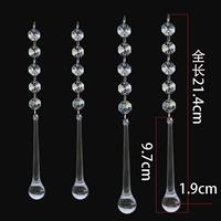 Perles octogonales en cristal Minghuang transparentes de 30 cm et 50 cm, faites à la main, pour lustres suspendus, rideaux, guirlandes, chaînes, pour mariages et fêtes en extérieur