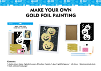 Kit de Peinture DIY Citrouille d'Halloween avec Feuille d'Or, Outil en Plastique, Jouet Éducatif pour Enfants, Créez Votre Propre Art en Feuille d'Or, Ensemble d'Artisanat Fait Main, À partir de 7 Ans