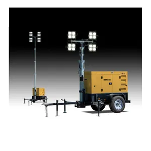 9M 7M 5M Light Tower Silent Diesel/Gasoline Generator with Wheels Easy to Move