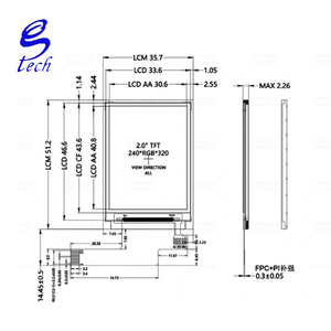 หน้าจอ TFT LCD ขนาด 2.0 นิ้ว ST7789 หน้าจอขนาดเล็ก 240x320 จอแสดงผล LCD สี หน้าจอ SPI แบบเปลือย - Product Image 4