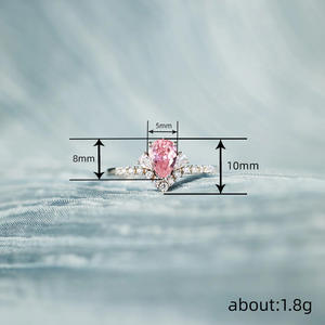 Anello di fidanzamento con diamante taglio a pera T0707 in oro massiccio 18 carati con pavé, gioielli raffinati da donna - Product Image 5