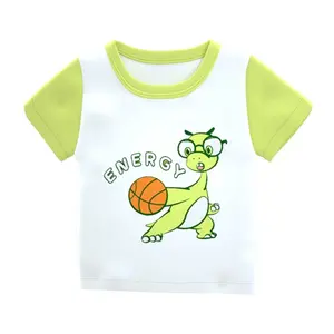 T-shirt grafica a tema energetico per ragazzi di basket dinosauro verde Lime
