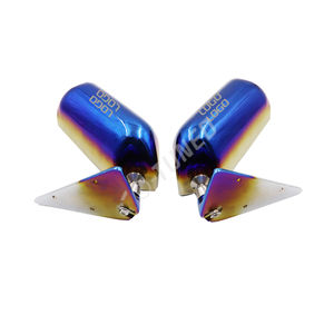 Miroirs latéraux universels JDM pour voiture de course <span class=keywords><strong>F1</strong></span>, miroirs carrés en titane bleu brûlé avec lentille bleue - Product Image 4
