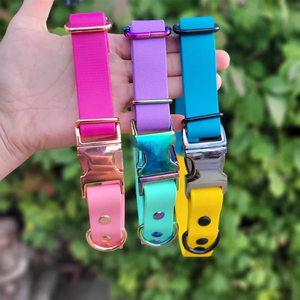 Fabricante al por mayor Color Choque Collar ajustable para mascotas con impermeable y práctico Collar de perro de PVC Correa para mascotas - Product Image 1