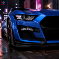 HONGHANG GT500 Style Splitter d'angle de pare-chocs avant pour Ford Mustang 2015 2016 2017 2018 2019 2020 2021 Kit carrosserie extérieur