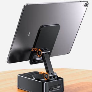 Braket langsung Tablet Desktop rotasi baru dengan pengeras suara Power Bank untuk penyangga iphone 3 in 1 penyangga ponsel dapat dilipat dapat disesuaikan - Product Image 5