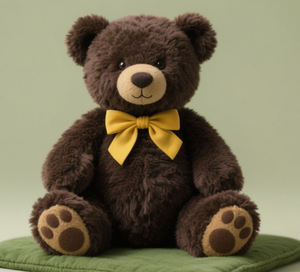 Peluche Ourson avec Nœud Papillon Bebear, Cadeau d'Anniversaire Unisexe, Marron, 100% Polyester, Coton PP Brodé, 11-30cm, En Stock - Product Image 1