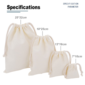 Sac à cordon en coton avec logo personnalisé, broderie et impression, sacs promotionnels, sacs d'emballage, sacs anti-poussière réutilisables - Product Image 4