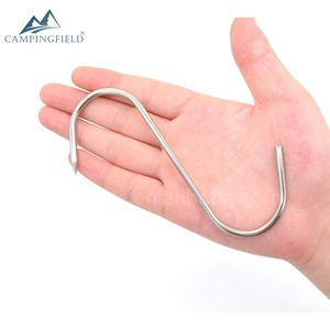 Gancho S de carnicero de acero inoxidable, 20cm, duradero, respetuoso con el medio ambiente para cocina, <span class=keywords><strong>matadero</strong></span>, secado a la parrilla - Product Image 4