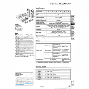 MXQ12-100AS โต๊ะสไลด์ลมนิวเมติก SMC - Product Image 1