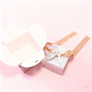 Özel Logo kare şekli çikolata şeker kurdelalı kutu düğün iyilik misafirler için altın düğün şeker kutusu - Product Image 2