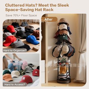 Ironwood <b>Hat</b> Display Rack Floor <b>Standing</b> Rotating Storage <b>Hat</b> Holder For Cap Organization - Product Image 2