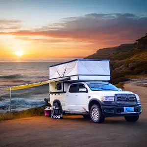 ONLYWE Tiny Overland Pickup 4 Wheel Camper Flatbed Rv Truck Camper Off Road Short Bed Slide In Pop Up Truck Camper For Sale