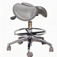 Tabouret de dentiste réglable en acier inoxydable avec siège hydraulique, design moderne, pour hôpital, école et atelier