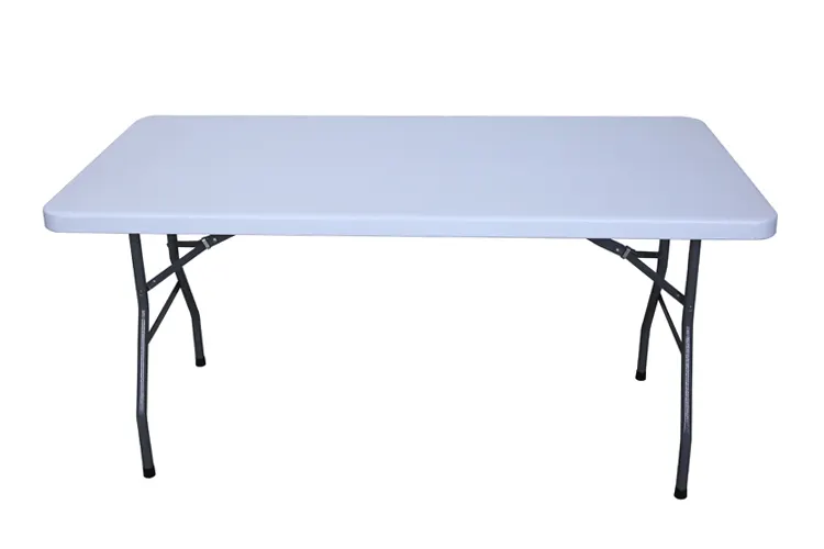 तह टेबल और कुर्सियां सफेद स्टैकटेबल चेयर होटल का उपयोग शादी के आयताकार भोज टेबल के लिए किया जाता है
