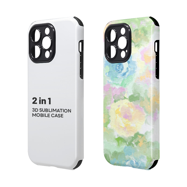 TuoLi Supplier High Quality 2 In1 2D 3D Sublimation Blanks Mobile Cell Phone Case for Sublimation Printer Blank Phone Case