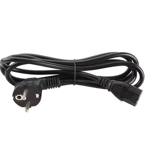 Cheap and High Quality AC European Standard Three-Plug Power Cords Extension Cords for Computer Home Appliance Monitor Printer