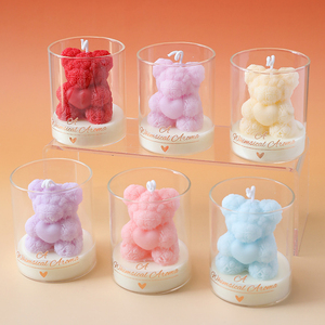 Bougies parfumées de luxe en gros pour l'aromathérapie, coffret cadeau mignon, cadeau de fêtes, décoration intérieure, bougies ours d'<span class=keywords><strong>amour</strong></span> pour la Saint-Valentin et la Fête des Mères - Product Image 1