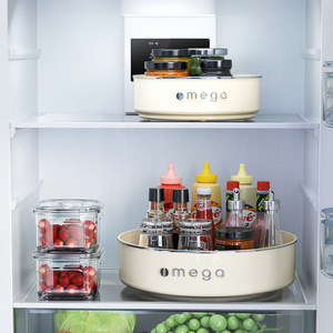 Omega Rotating <b>Kitchen</b> Organizer Milk White Plastic Lazy Susan Multi Function Seasoning <b>Rack</b> Countertop Storage - Product Image 4