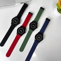 Montre pour homme SABER, bracelet en silicone noir, chiffres arabes, boucle magnétique, bande en caoutchouc, boule magnétique, vente en gros