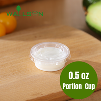 Gobelets en plastique jetables de haute qualité pour yaourt, condiments, sauces, avec couvercles, contenants à emporter pour le sucre