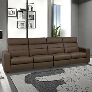 Canapé d'Angle Inclinable Modulaire YILIN en Cuir Véritable avec Soutien Lombaire Électrique et Boîte de Rangement pour Cinéma Maison et Salon - Product Image 4