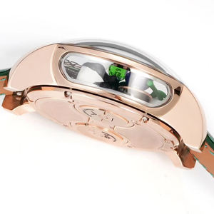 Montre Panda Bamboo Green Dial pour homme, cristal saphir, forme ronde spéciale, mouvement automatique mécanique tourbillon. - Product Image 3