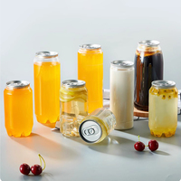 Bouteilles de boisson en plastique jetables de qualité alimentaire en forme de canette avec couvercle scellé pour le stockage du thé au lait, du cola, du jus de fruits et autres boissons