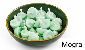 Round Pure cow ghee Candles Green Scented Floral Aromatherapy Minimalist Style HandMade wicks battis for Home Decor - Product Image 2