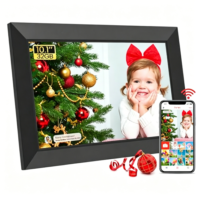 Factory Wholesale 10.1" WiFi Digital Picture Frame Frameo 1GB+32GB IPS Touch Screen Electronic Album