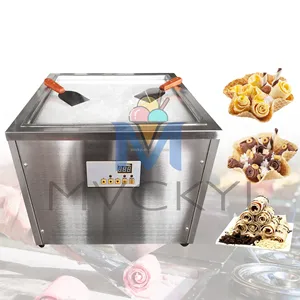 Mvckyiスクエアパンフライロールアイスクリームメーカー高品質商用タイロールフライドアイスクリームマシン