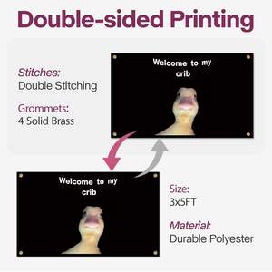 Promozione all'ingrosso personalizzato 3*5ft100% poliestere doppia faccia stampa personalità divertente anatra bandiera personalizzata benvenuto alla mia culla bandiera - Product Image 3