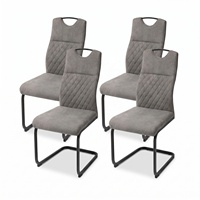 Chaise de restaurant rembourrée grise, chaise de cuisine, fabricant de chaises minimalistes en tissu, chaise cantilever pour salle à manger, pour l'ameublement commercial