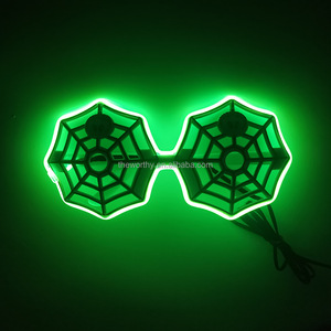 T-Worthy Logo personalizzato Wireless EL Light Glow LED Spider occhiali di Halloween festa di natale decorazioni e regali - Product Image 3