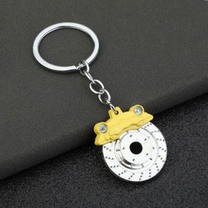 Porte-clés en métal rotatif avec pendentif disque de frein, étrier de frein et plaquettes de frein, modèle automobile, vente en gros - Product Image 4