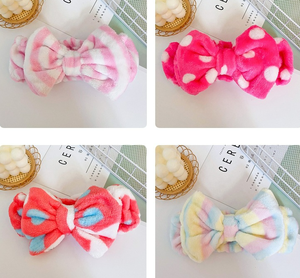 Nouveau <span class=keywords><strong>Bandeau</strong></span> Élastique Doux et Moelleux en Polaire avec Grand Nœud et <span class=keywords><strong>Cache</strong></span>-Oreilles pour Maquillage et Douche, pour Femme - Product Image 4