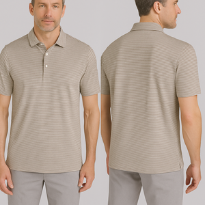 Polos de golf pour hommes en polyester spandex, personnalisés avec logo brodé, design imprimé intégral, uni, coupe ajustée, pour le golf et le rugby - Product Image 2