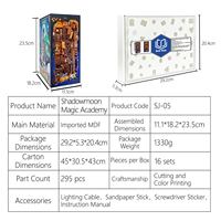 Kit DIY Magic Witch : Miniature de bibliothèque en bois, puzzle 3D, maison de poupée miniature, insert de étagère avec lumière LED – Cadeaux