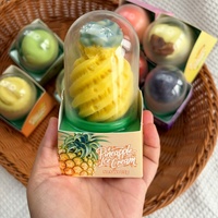 Glace exotique aux fruits en forme de pêche, ananas, banane, Yammy, chocolat et lait, sucette glacée aux fruits
