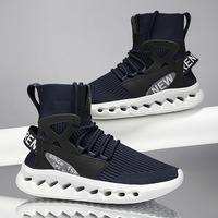 Chaussures de sport montantes pour hommes, style chaussette, pour la marche, la course et la gym
