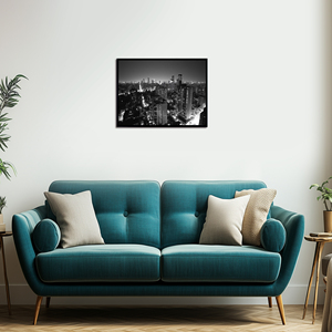 Symphonie nocturne urbaine, paysage moderne à l'aquarelle, <span class=keywords><strong>art</strong></span> mural avec cadre lumineux, 40x50cm - Product Image 6