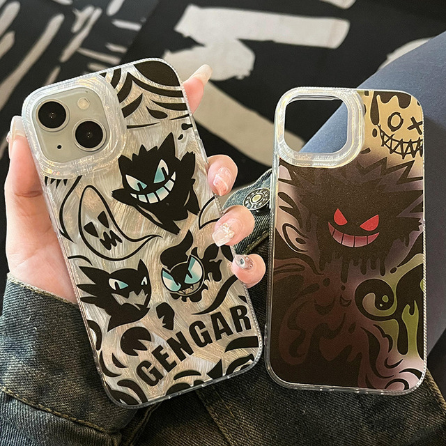 Hot Sale Fashion Cartoon Anime Gengar Phone Cases for iPhone 11 12 13 14 15 Plus Pro Max Luxury Shockproof Phone Covers