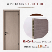 Porte à âme creuse en WPC, étanche, ignifuge, anti-insectes, sans formaldéhyde, surface lisse, pour chambre, salle de bain, cuisine