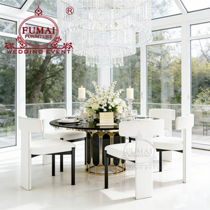 Chaises longues rembourrées avec structure en aluminium pour salle de banquet et restaurant - Product Image 6