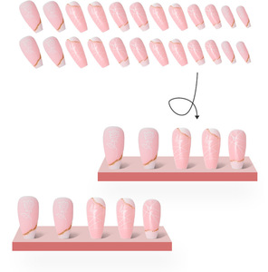 <span class=keywords><strong>Uñas</strong></span> Postizas Francesas con Diseño de Mariposa y Flores, Acrílicas, ABS, Removibles, Extensión de <span class=keywords><strong>Uñas</strong></span> <span class=keywords><strong>para</strong></span> Dedos, Venta al Por Mayor - Product Image 4