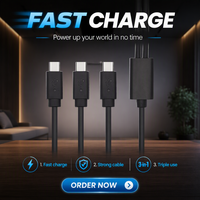Kabel Pengisian Cepat USB 2.0 Tipe-C 2-in-1 Tipe-Y dengan Konduktor Tembaga Murni dan Selubung Nilon untuk Komputer & Printer