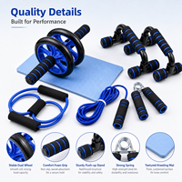 Kit de roue abdominale avec barres de pompes, équipement de gym multifonctionnel 7 pièces pour l'exercice musculaire, vente en gros usine