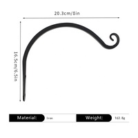 Panier suspendu de jardin de 8 pouces avec chaîne en fer, support de plante, crochet de plantation en métal, décoration florale d'intérieur et d'extérieur, support de lanterne
