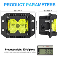 Lampe de travail LED 9-32VDC 4 pouces à trois faces, clignotante latérale arrière pour camion, phare de moto modifié intégré, lampe de tir DRL 4x4